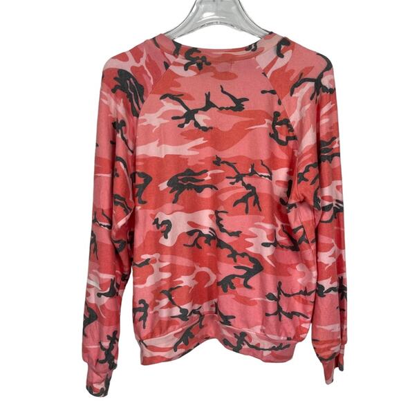 Wildfox Fire Camo Sweatshirt Orange Pink Size Large - Picture 6 of 10